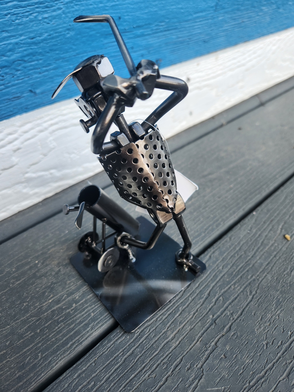 Hobby Lobby Metal Golfer Figurine in Black and Silver